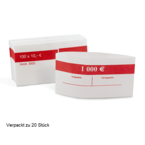 Banknot band rolls 20 x (10 EURO) red