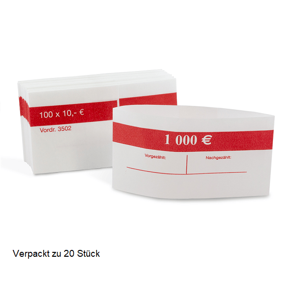 Banknot band rolls 20 x (10 EURO) red