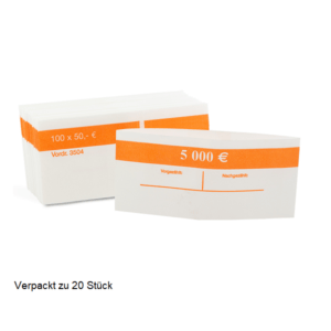 Banknot band rolls 20 x (50 EURO) orange