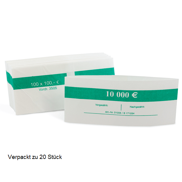 Banknot band rolls 20 x (100 EURO) green new EURO note