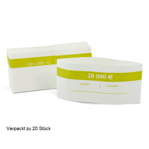 Banknot band rolls 20 x (200 EURO) green / yellow