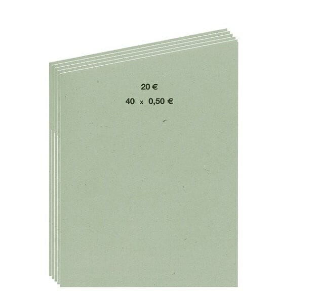 Coin roll paper 50 sheets 0,50 EURO green
