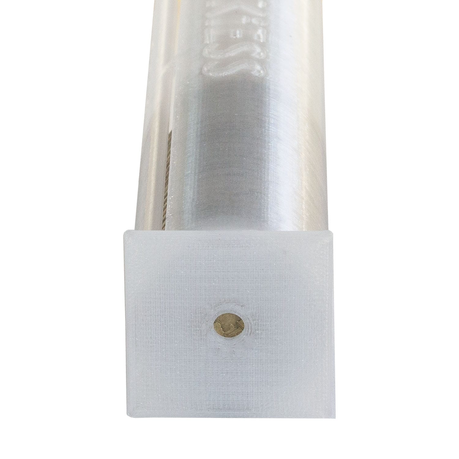 Transparenter Kunststoffzylinder mit quadratischem Ende